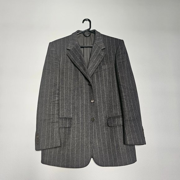Vintage Yves Saint Laurent Virgin Wool Striped Blazer and Pants